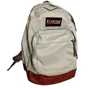 Jansport Super Cool Unisex Mint Green Gray And Brown Syn Leather Backpack 17” Jansport Cool Student Backpack, Mint Chip, 15 main image 3